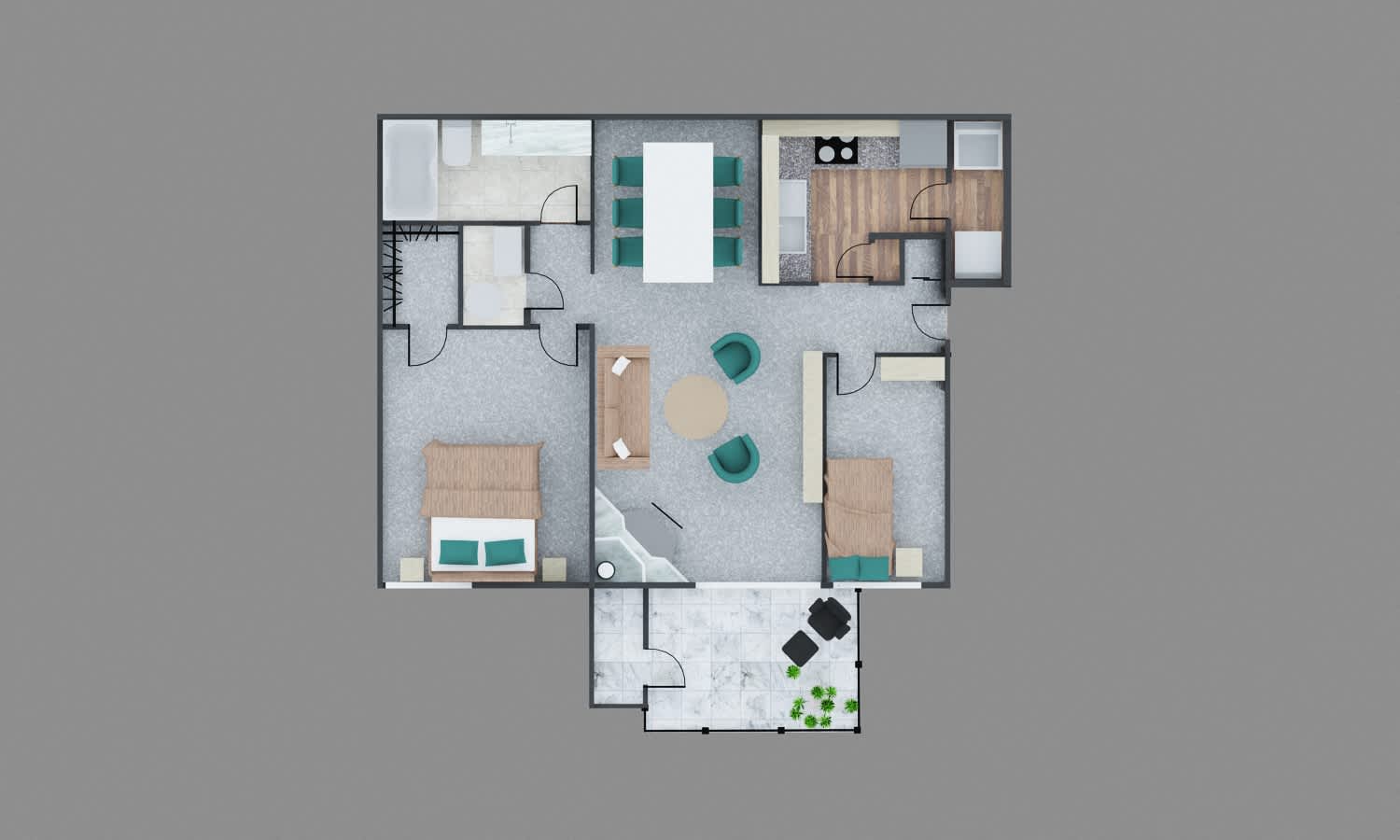 Runaway Bay Apartments Marina 1 bedroom 1 bath floor plan sheet - Columbus, OH